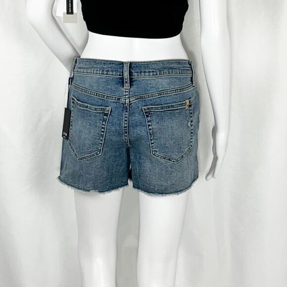 Joes Jeans Leandra Wash Rips Frayed Raw Hem Hi-Lo Side Vent Jean Shorts Sz27 NWT - Picture 8 of 11